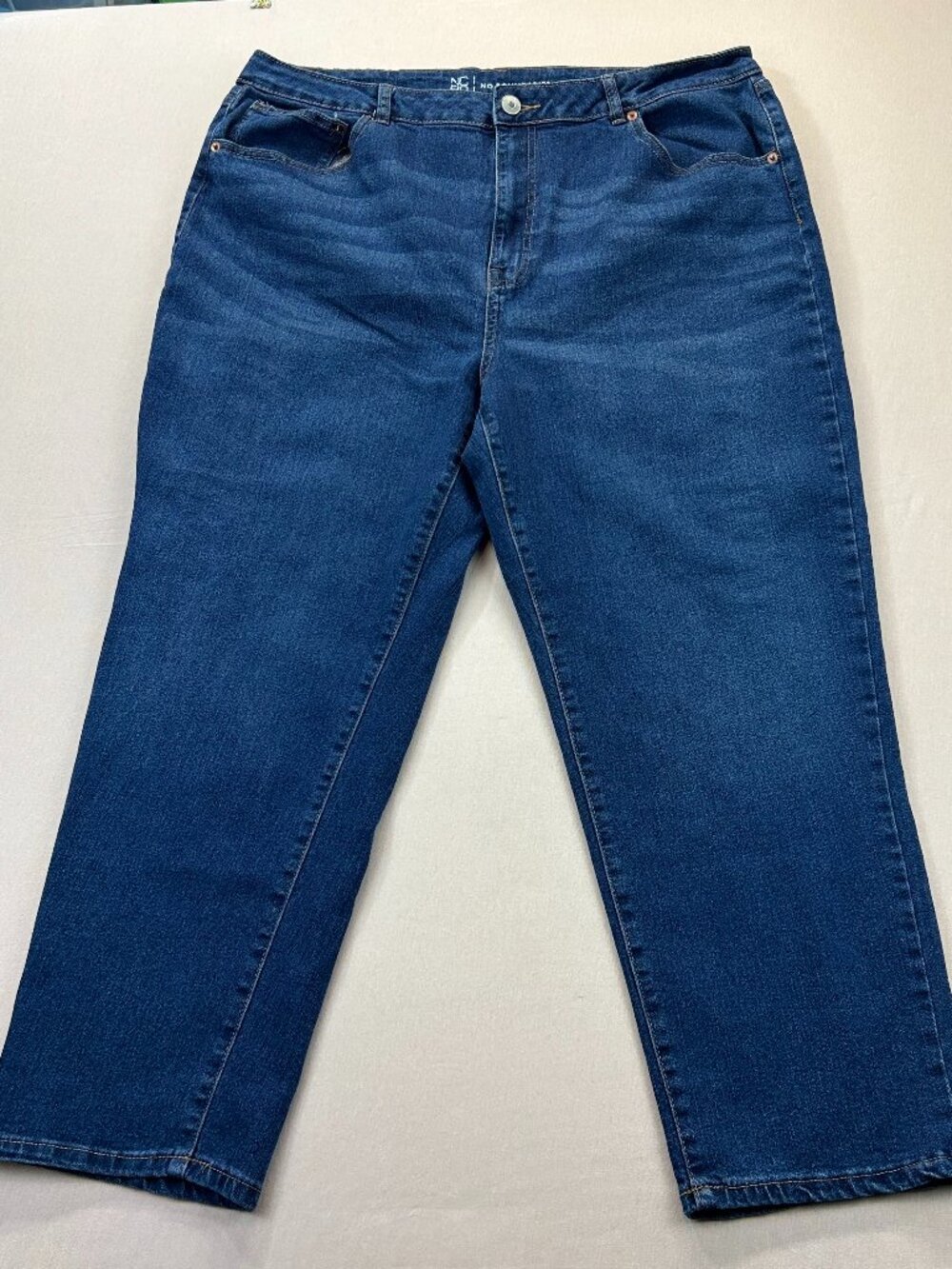 No Boundaries Jeans Womens Size 21 Plus Blue Denim High Rise Straight Stretch